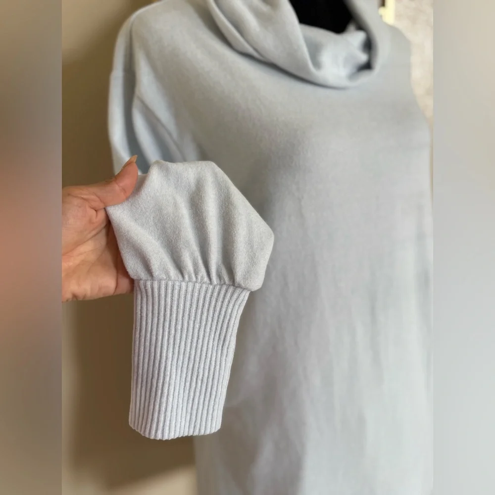 Maeve Anthropologie Light Blue Cowl Neck Tunic Sweater Hi-Low XS - Picture 5 of 12
